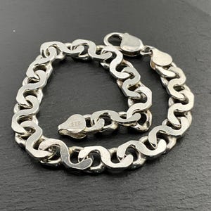 Vintage Curb Sterling Silver Chain Bracelet