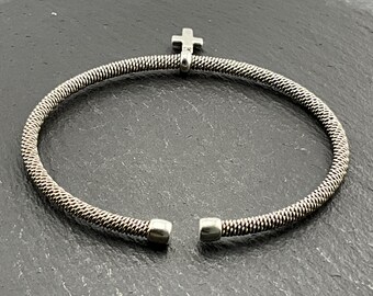 Genuine Tiffany & Co Sterling Silver Cross Dangle Torc Bangle - Etsy
