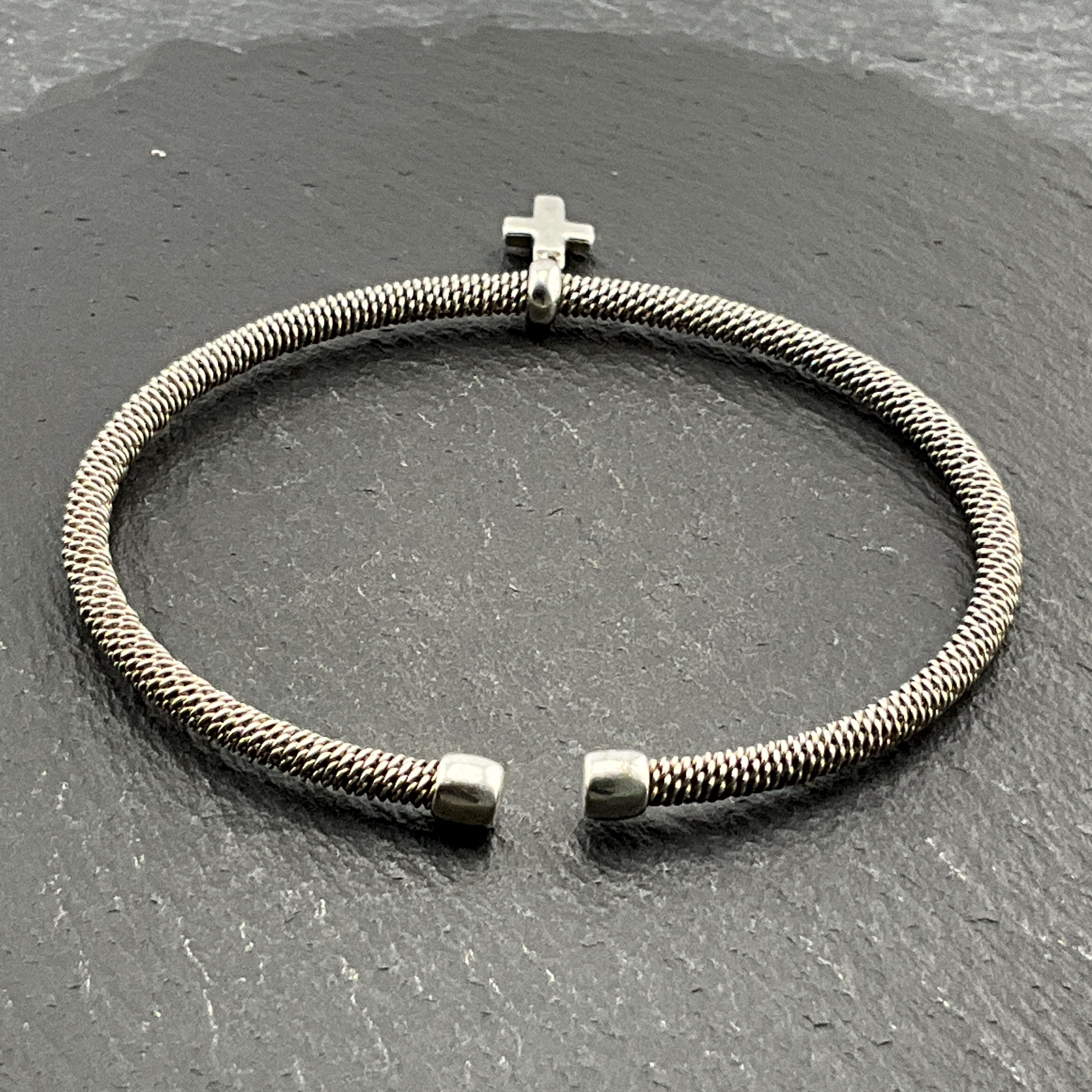Genuine Tiffany & Co Sterling Silver Cross Dangle Torc Bangle - Etsy