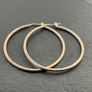 Vintage Sterling Silver Textured Hoop Earrings