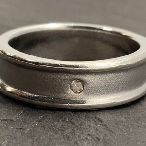 Vintage Diamant Sterling Silber Bandring, UK Größe K 1/2, US Größe 5 1/4, EU Größe 50 1/4