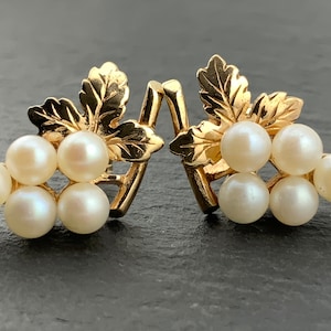 Vintage 9ct Gold Pearl Stud Earrings