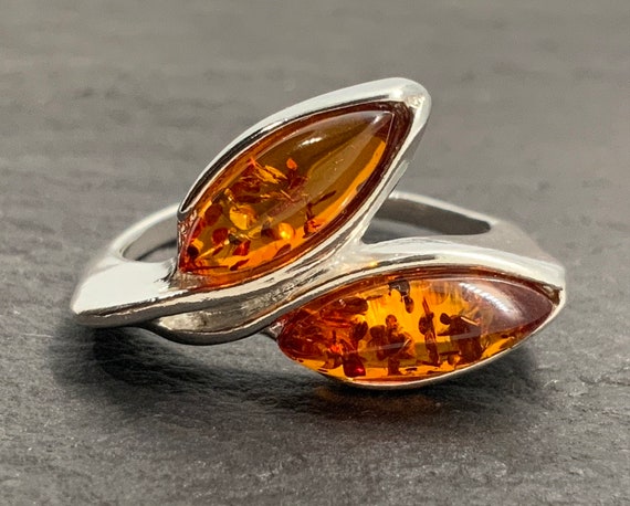 Baltic Amber Ring Leaf Design Size 7 Baltic Amber Ring Leaf Design Size 7