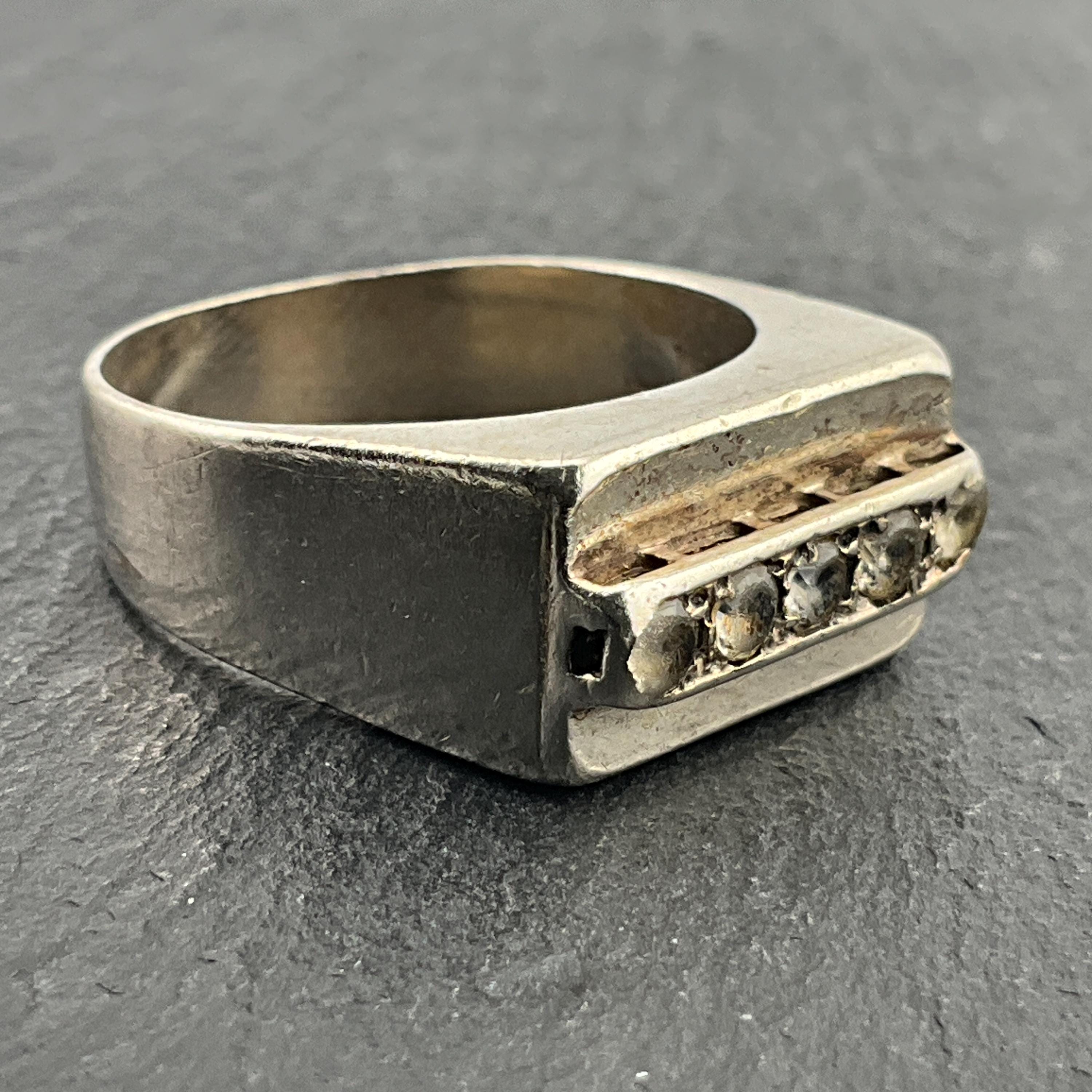 洋楽 7 Inch Auction Vintage 925 Silver RSC CZ Diamond Ring Size 7 - Etsy