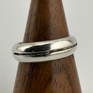 Vintage Diamant Sterling Silber Bandring, UK Größe P, US Größe 7 1/2, EU Größe 55 1/4