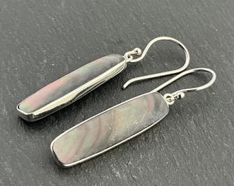 Orecchini pendenti a goccia in argento sterling vintage con conchiglia naturale di Shiva - Italia