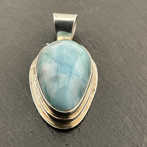 ヴィンテージ ラリマー ヘビー スターリング シルバー ティアドロップ