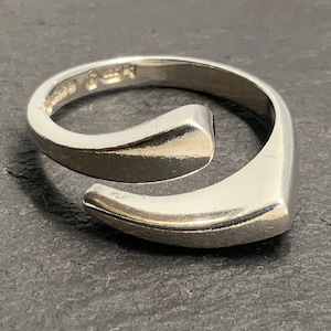 Vintage Sterling Silber Fancy Wickelband Ring, UK Größe P, US Größe 7 1/2, EU Größe 55 1/4