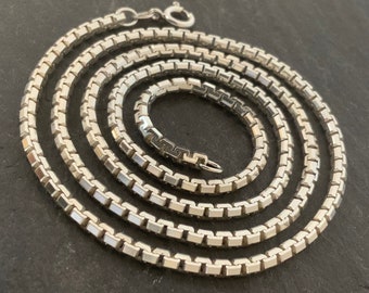 Vintage Long Sterling Silver Ball Link Necklace - Etsy