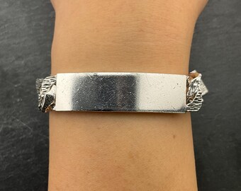 Vintage Chunky Sterling Silver ID Bracelet - Etsy