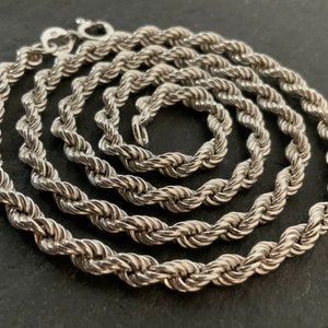 Vintage Sterling Silver Rope Twist Link Necklace