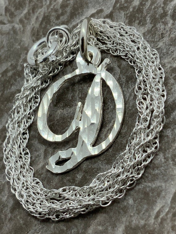 Buy Vintage Sterling Silver Letter D Pendant Necklace Online in