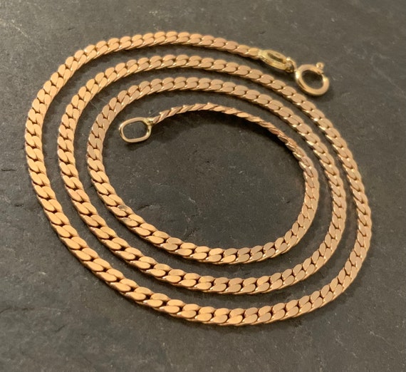 Vintage Solid 9ct Rose Gold Curb Link Necklace - image 4