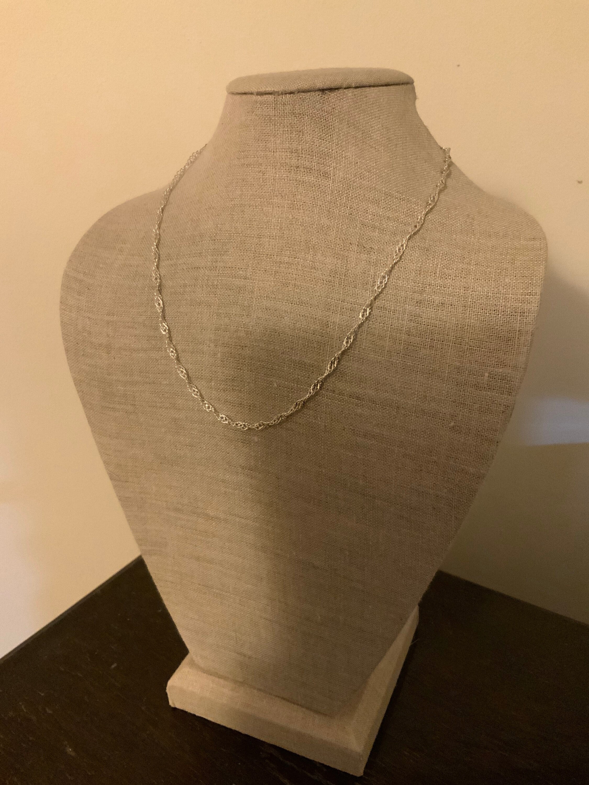 Vintage Sterling Silver Twist Curb Link Chain Necklace Etsy