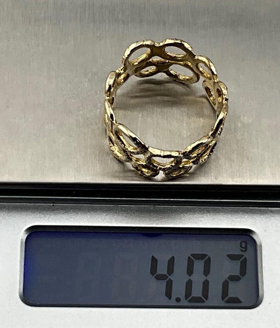 Vintage Sterling Silver Circle Pattern Statement … - image 7