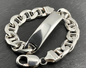 Vintage Sterling Silver ID Bracelet - Etsy