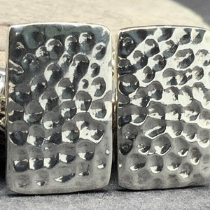 Vintage Sterling Silver Rectangular Cufflinks