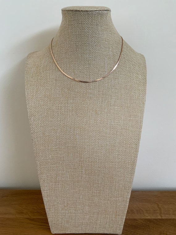 Vintage Solid 9ct Rose Gold Curb Link Necklace - image 7