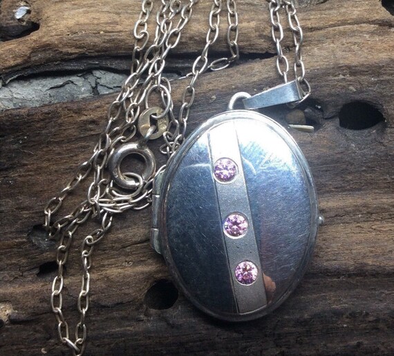 Vintage Sterling Silver Locket Pendant 