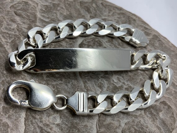Vintage Sterling Silver ID Bracelet - Etsy