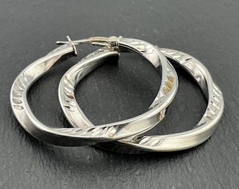 Vintage sterlingzilveren gedraaide oorringen