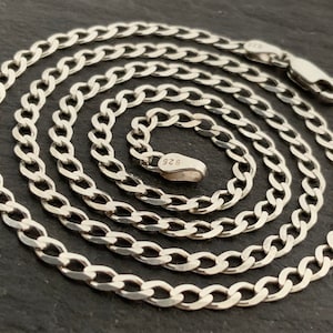 Vintage Sterling Silver Curb Link Necklace