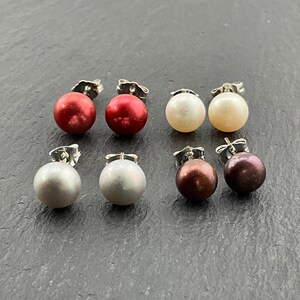 Vintage Pearl Sterling Silver Stud Earrings