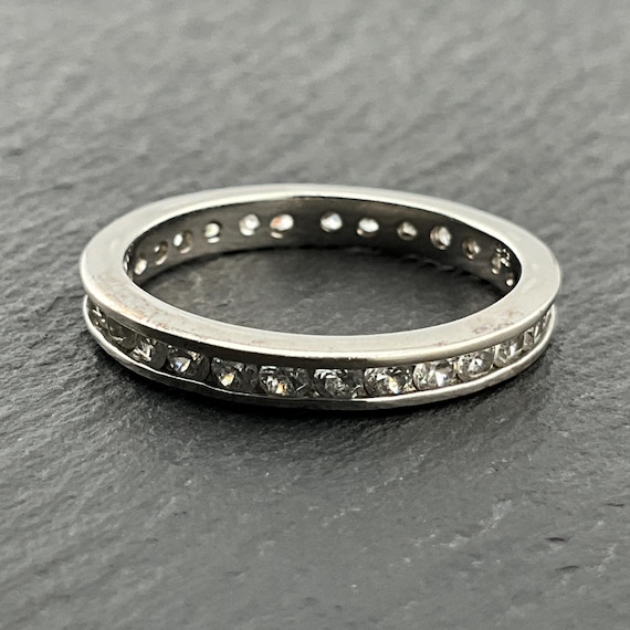 Cubic zirconia eternity band ring best sale