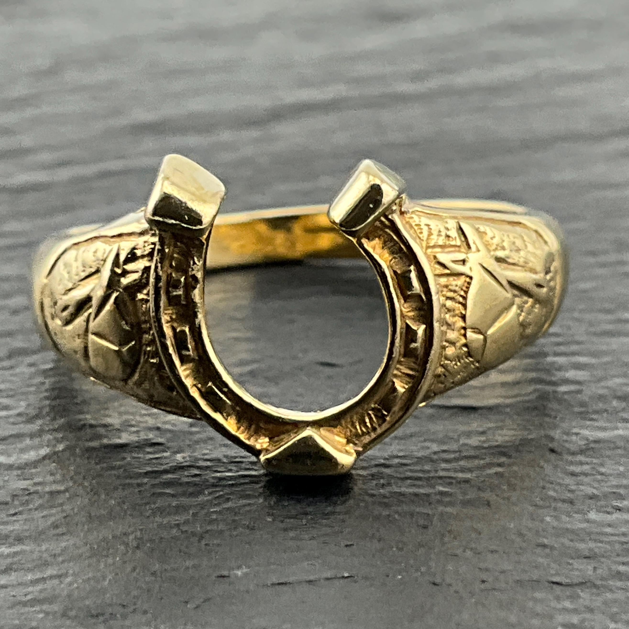 Vintage Solid Gold Horseshoe Rings - Etsy