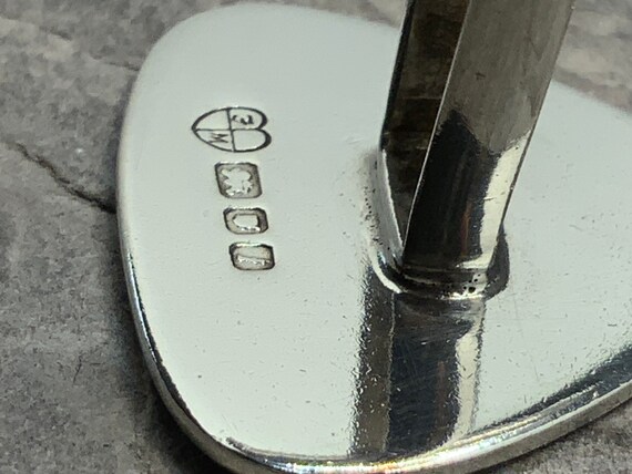 Vintage Sterling Silver Solid Engine Turned Cuffl… - image 6