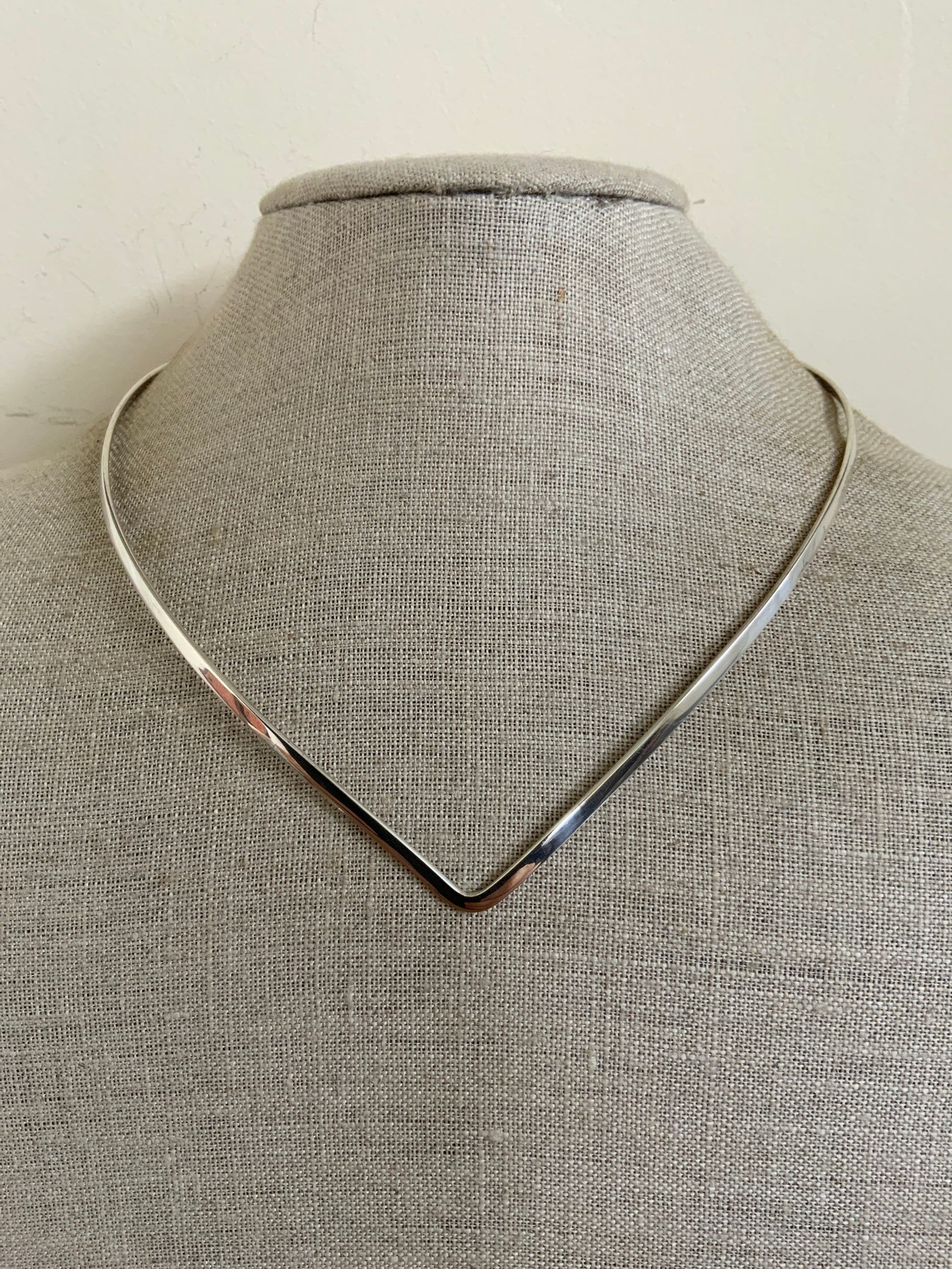 Vintage Sterling Silver Collar Choker Necklace Etsy