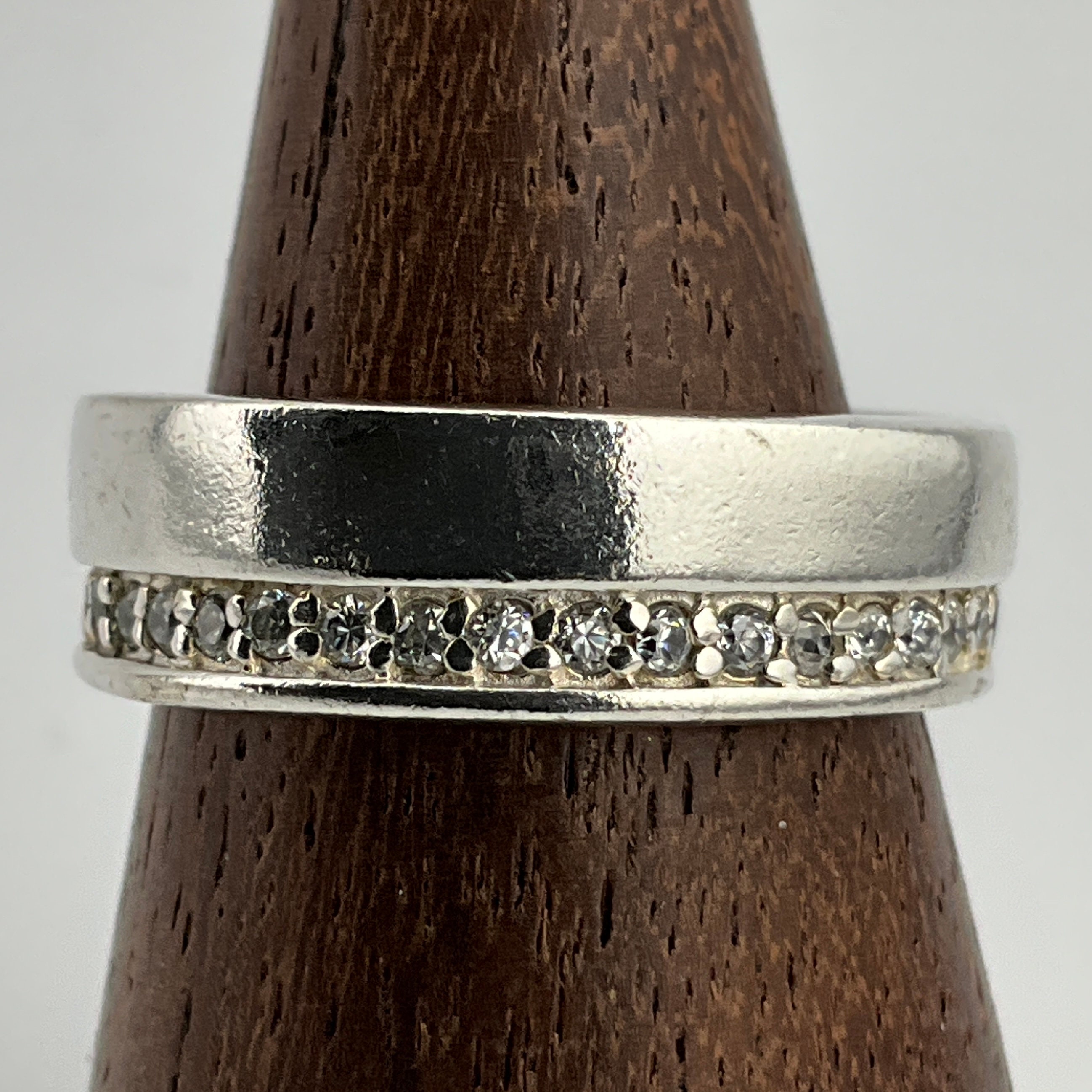 【数量限定】旧モデル在庫処分セールを開催します！ Vintage Cubic Band Eternity Half Silver Sterling Zirconia アクセサリー