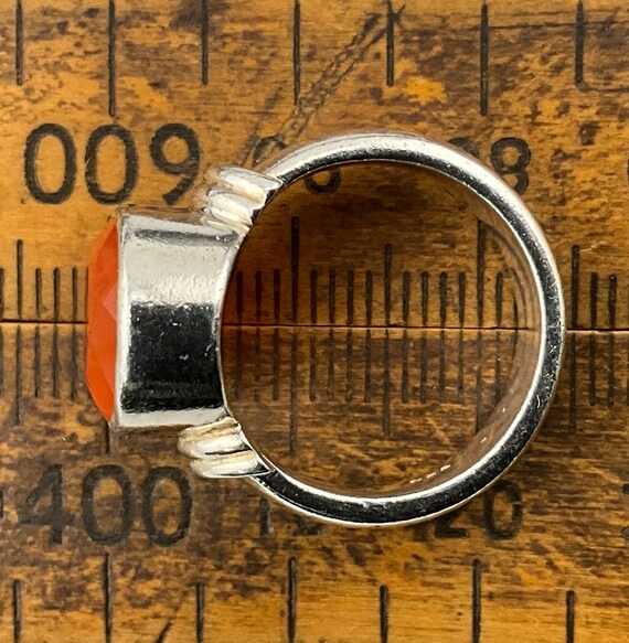 Vintage Carnelian Sterling Silver Statement Ring,… - image 8