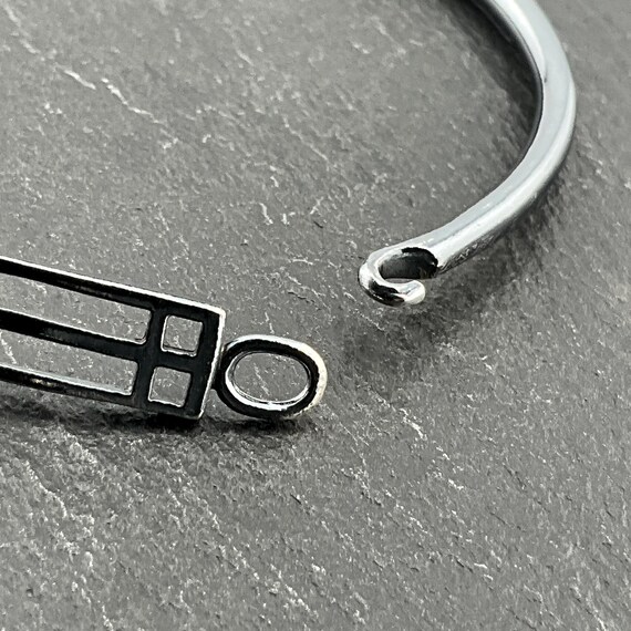 Vintage Solid Sterling Silver Celtic Stacker Bang… - image 5