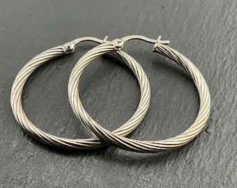 Vintage sterlingzilveren gedraaide oorringen