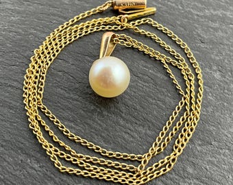 Vintage 9 Karat Gold Perlenkette