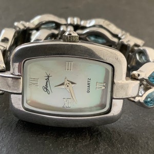 Vintage Solid Sterling Silver Quartz Topaz Wrist Watch