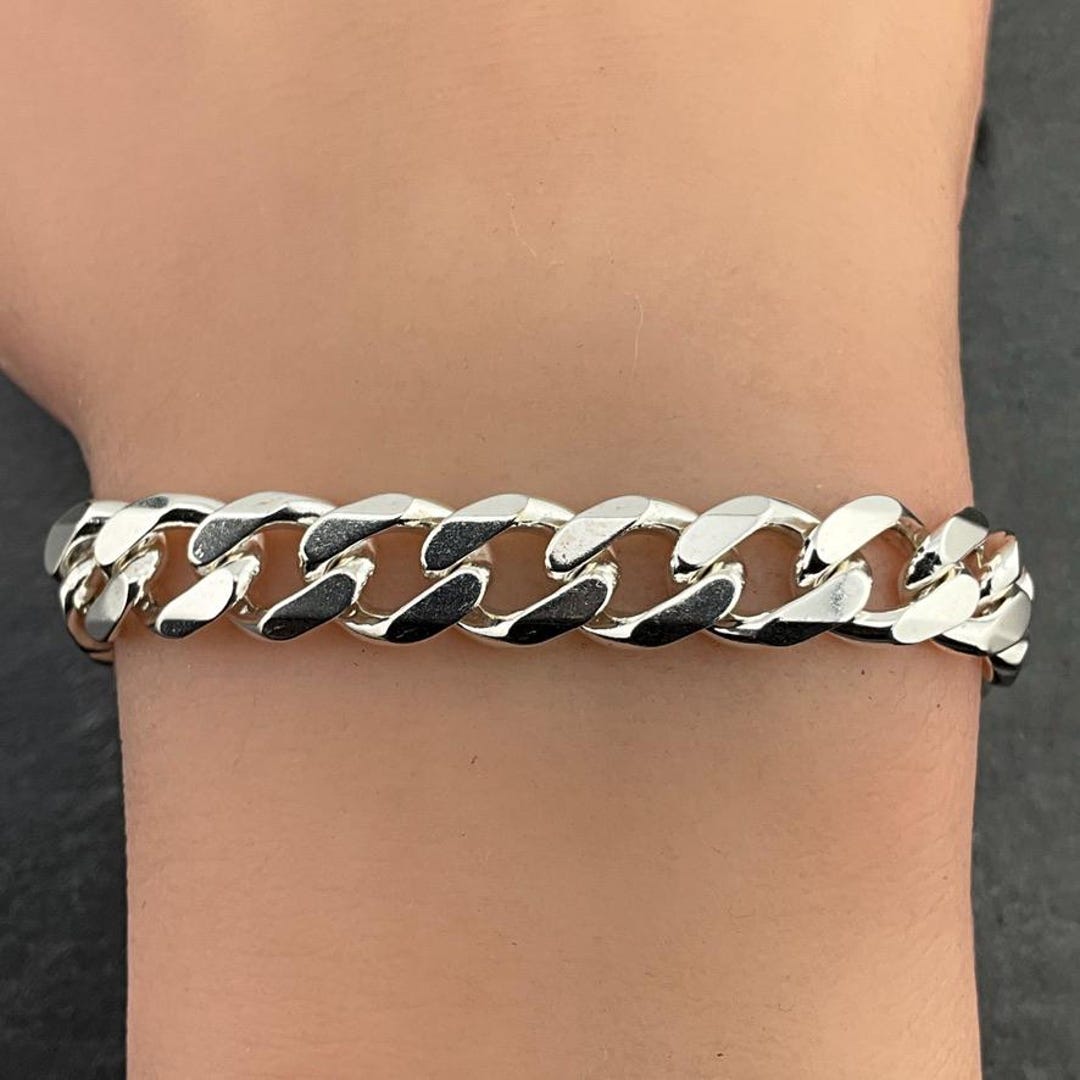 Vintage Sterling Silver バングル　デザイン Vintage Sterling Silver Curb Link Bracelet - Etsy