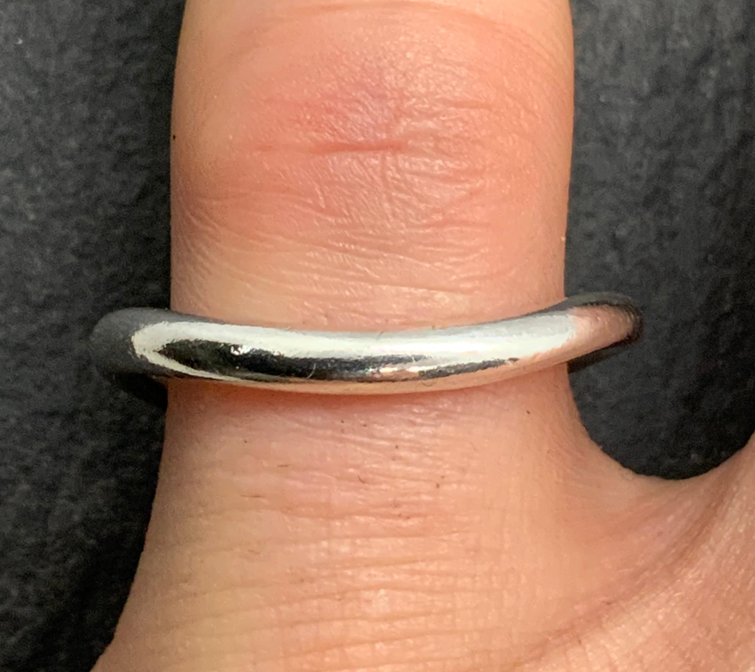 Vintage Sterling Silver Wave Band Ring, UK Size Q1/2, US
