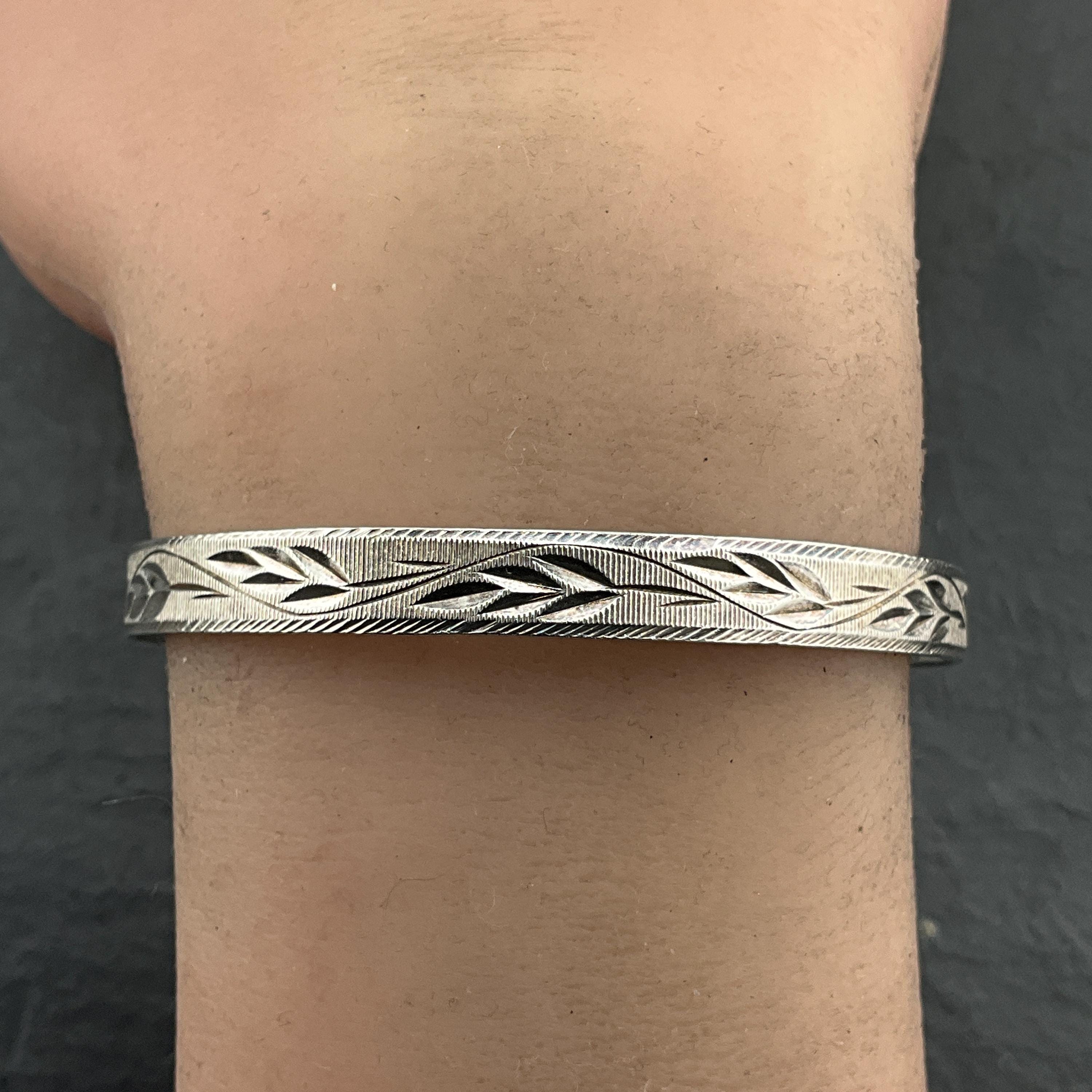 Bracelet Vintage En Argent Massif 925 – 12 Joncs Entrelacés, Occasion