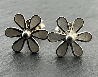 Silverly Orecchini A Bottone Fiore Con Marcasite - Argento Sterling 925 Ipoallergenico - Diametro 7 Mm - Regalo Con Panno Incluso
