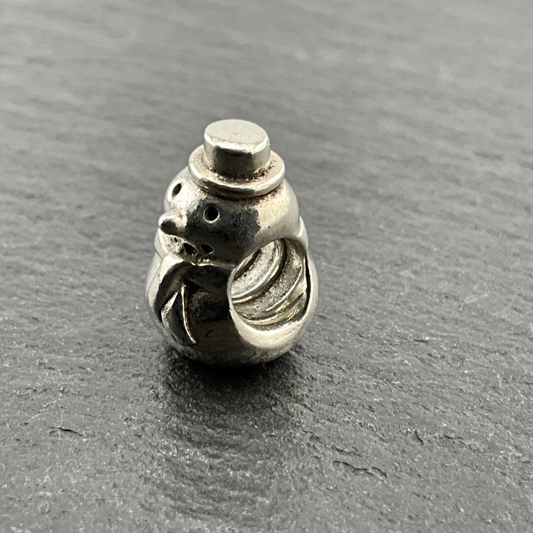 Genuine Pandora Sterling Silver Snowman Charm - Etsy