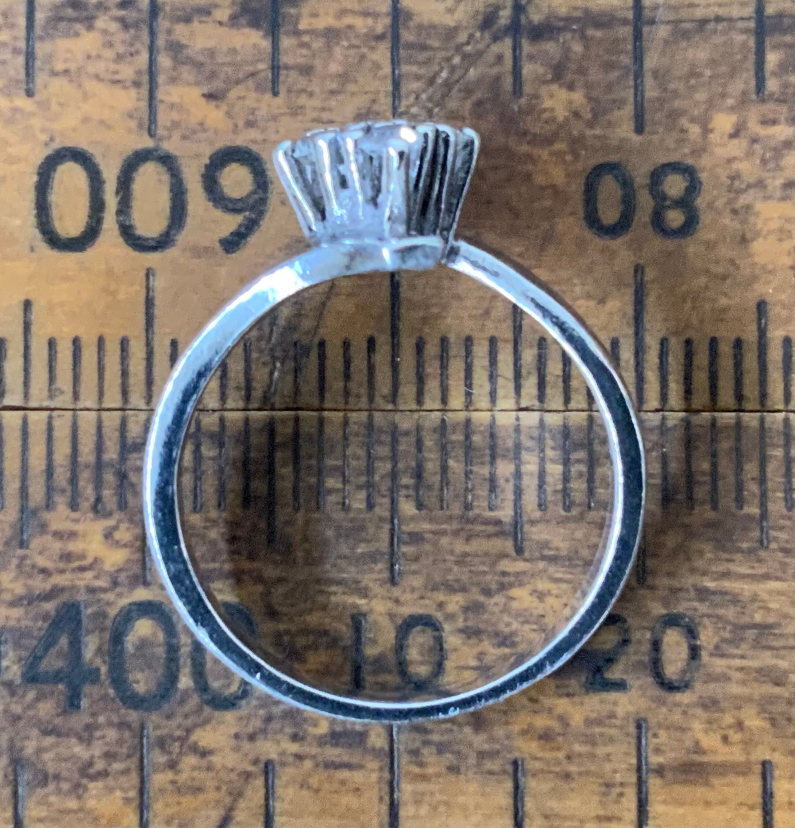 Vintage Sterling Silver Cubic Zirconia Statement Ring, UK