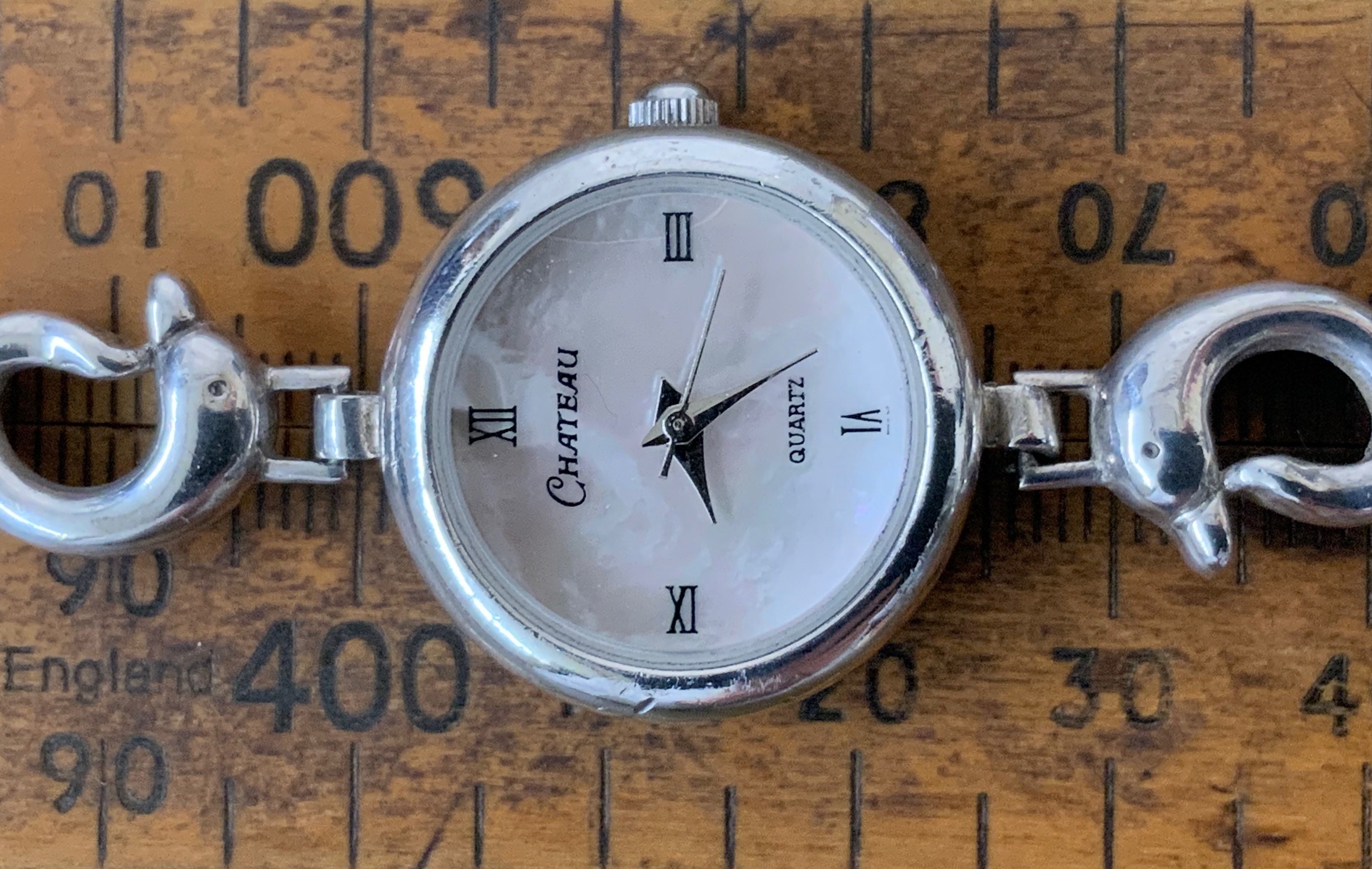Vintage Solid Sterling Silver Quartz Dolphin Wrist Watch - Etsy display picture 1