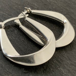 Vintage Sterling Silver Lever Hoop Earrings