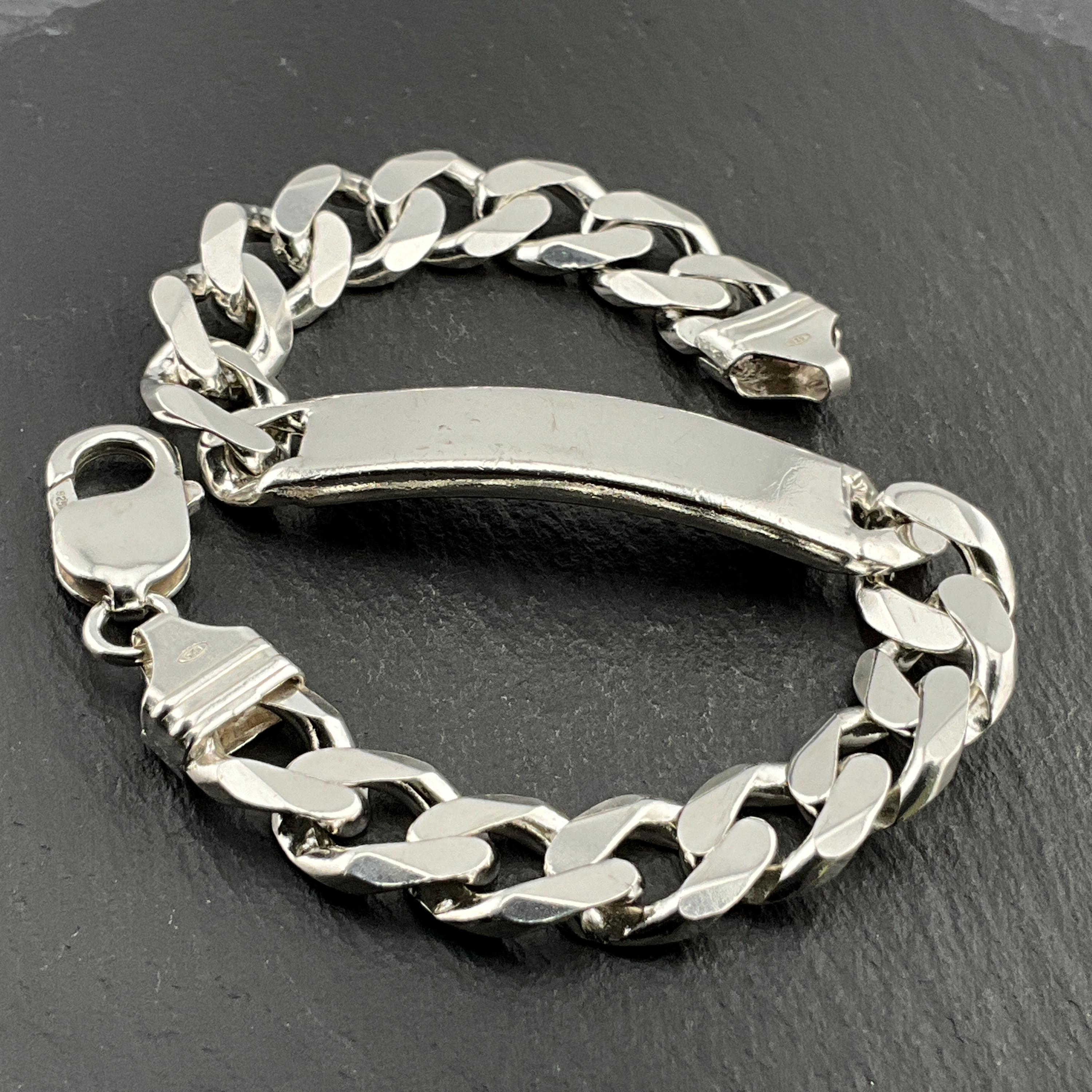 Vintage Chunky Sterling Silver ID Bracelet - Etsy