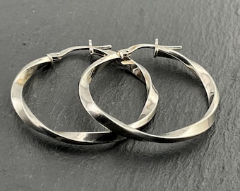 Vintage sterlingzilveren gedraaide oorringen