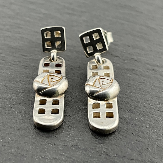 Boucles D'oreilles Pendantes Argent Massif 925 - Style Celtique Ancien