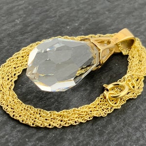 Vintage 9ct Gold Art Glas Anhänger Halskette
