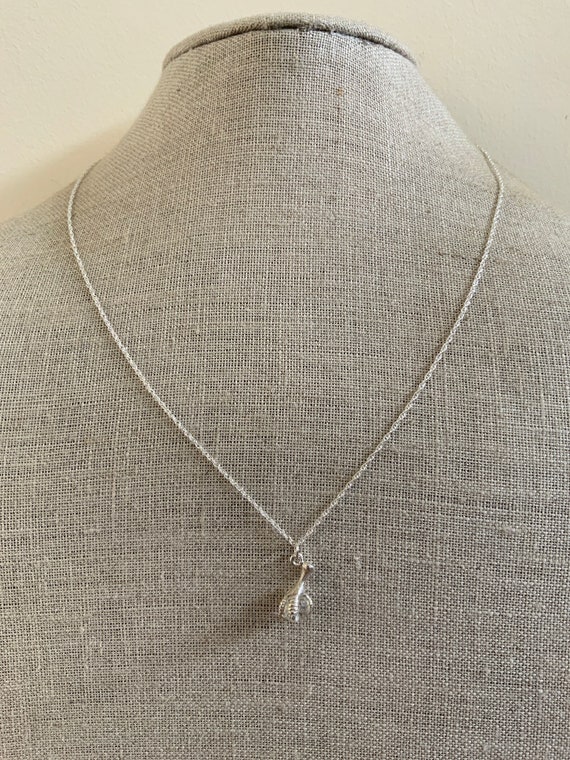 Collier Vintage En Métal Argenté Et Verre - Occasion - Style Rétro